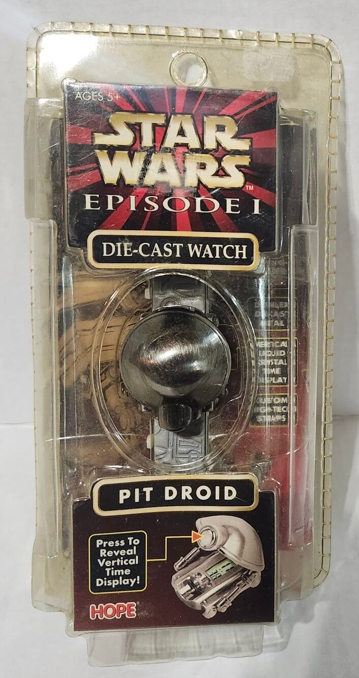 Star Wars Episode I Pit Droid Die-Cast Watch 1999 Hope Industries Sealed